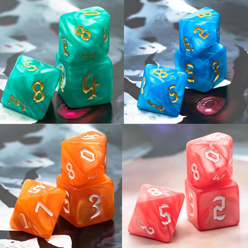 Poludie 6 Sets DND Dice Polyhedral Dice Set (42pcs) with 1 Large Leather Bag, D&D Dice Set for Dungeons and Dragons, RPG Table Games. (6 Sets Sickle Font Pearl Patte) - Image 2